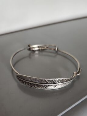 Alex And Ani Quill Feather Wrap Rafaelian Silver Bracelet